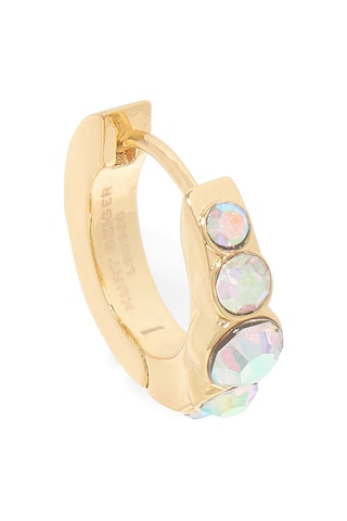 Gem Huggie Hoops 1.5x1.5 Cm Renkli Küçük Halka Küpeler, Şık Ve Zarif Tasarım Gold