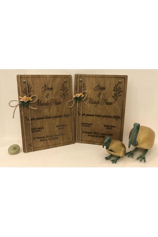 Hdrlazerdizayn Ahşap Lüks Düğün Davetiyesi