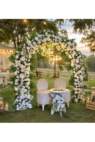 1 Metre Yapay Beyaz Gül Ve Ortanca Düğün Yol Çiçeği Nikah & Kır Düğünü Dekoru Gelin Yolu Süsü Çok Renkli
