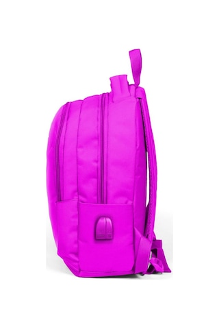 Coral High Kids Pembe Üç Bölmeli USB Şarjlı Kulaklık Çıkışlı Okul Sırt Çantası 24310