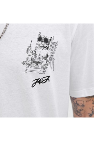Jack & Jones Jack&jones Relax Erkek Beyaz Bisiklet Yaka Tişört Beyaz