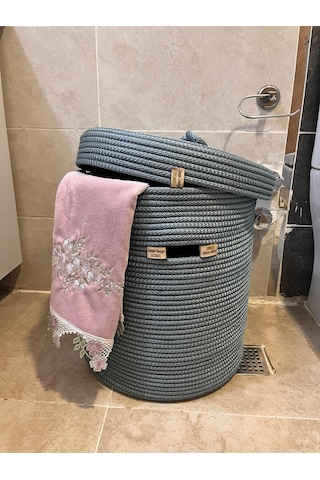Zengin Design Home Banyo Camaşır Sepeti Zdh-051 Acık Mavi