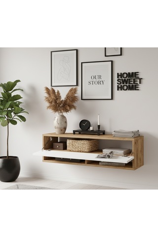 Robin Home Lia Hol Antre Dresuar Duvara Monte 100cm Atlantik Çam - Beyaz Beyaz
