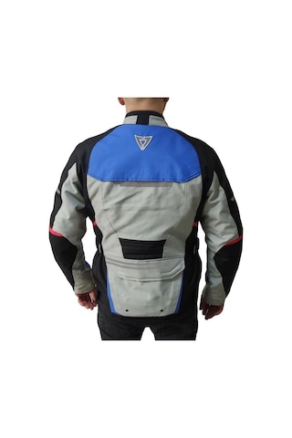 Venom Kopenhag Motosiklet Montu Gri-mavi Full Koruma Motorcu Montu