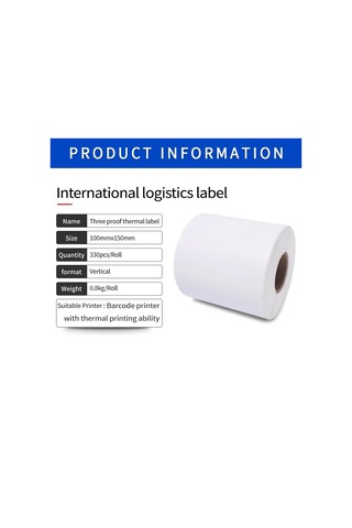 150x100mm Termal Etiket Rulo 350 Adet Barkod & Kargo Yazıcı Kağıdı Suya Dayanıklı Diğer