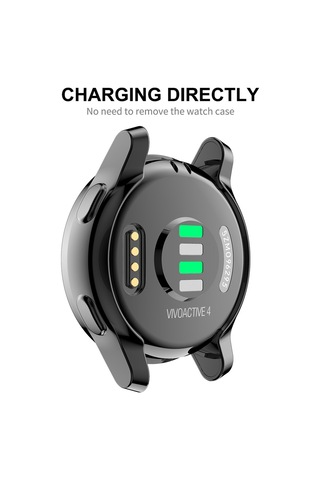 Garmin Venu 2s 40mm / Vivoactive 4s 40mm Enkay Hat-prince İçin Tam Kapsama Elektrolizle Tpu Yumuşak Kılıf Siyah