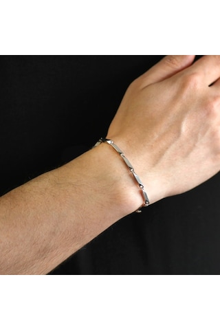 Tesbihane Silver Renk 317L Çelik Singapur Bileklik