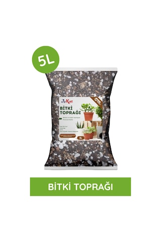 Bykurt 5l Premium Çiçek Toprağı Vitaminli, Böcek Yapmayan Özel Karışım İç Mekan Toprağı 5 Litre