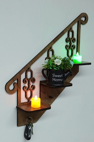 Dekoratif Ahşap Anahtarlık, Çok Amaçlı Dekoratif Raf