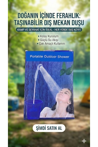 Taşınabilir Şarjlı Seyyar Duş Seti Pompa - Hortum - Duş Başlığı Renkli