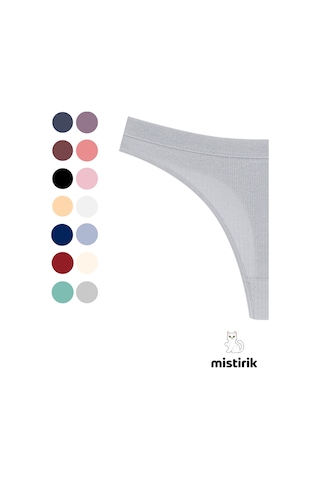 Mistirik Paulo Model Fitilli Esnek Kumaş String Tanga Gri Renk Gri