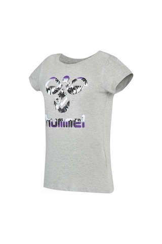 Hummel Triana Kadın Gri Baskılı Bisiklet Yaka Tişört