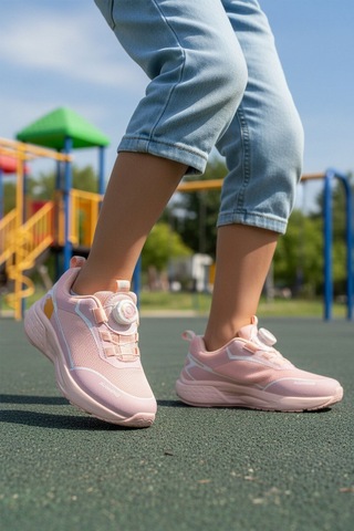 Promax Pembe Misina Bağcıklı Fileli Hafif Kız Çocuk Spor Ayakkabı 2036 F Pembe