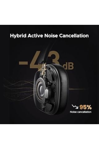 Hitune Max5c Kulaklıklar Kablosuz, 75h Çalma Süresi, Uyarlanabilir Gürültü Engelleme, Yüksek Çözünürlüklü Ses Bluetooth 5.4 Kulak Üstü Kulaklıklar, Uygulama İle Özel Eq Çoklu Bağlantı Uyarlanabilir Aktif Gürültü Önleme 50 x 22