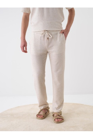 Xint Naturel Keten Karışımlı Regular Fit Sweat Pantolon 380198 Bej