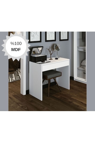 Bicabin Mdf Arya Novella Mode Çekmeceli Beyaz Makyaj Masası