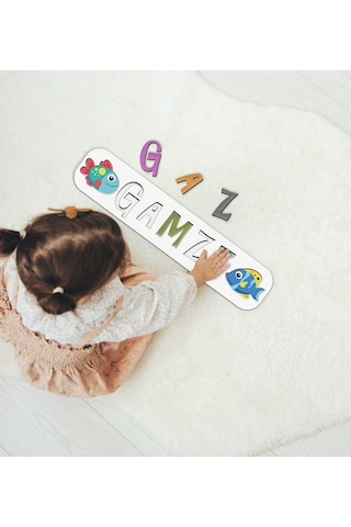 Bk Toys Çocuklara Özel Isimli Ahşap Eğitici Yapboz Puzzle-8