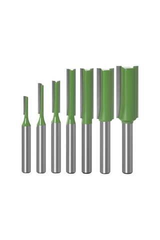 Tangshopping Adet 1/4 Inç Şaft Tek Çift Flüt Düz Uçlu Freze Kesici