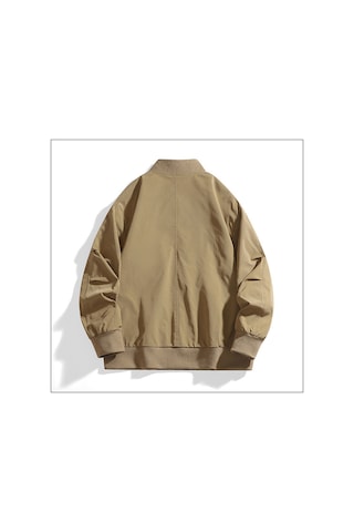 Erkek Ceket Dik Yaka Bol Büyük Beden Nefes Alabilen İş Giyim Beyzbol Ceketi Günlük Erkek Üstleri Yeşil