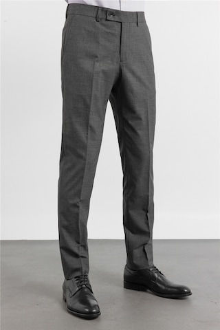 İmza Siyah - Füme Yan Cep Kazayağı Desen Slim Fit Esnek Classic Pantolon 1003255174