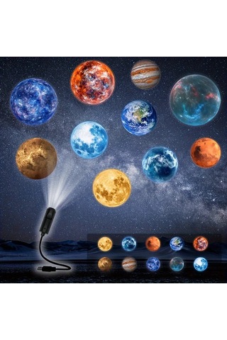 Willowhaven 8-usb Plug 1 4 8 Adet Usb Ay Dünya Projeksiyon Işık Araba Ev Dekor Kamp Parti