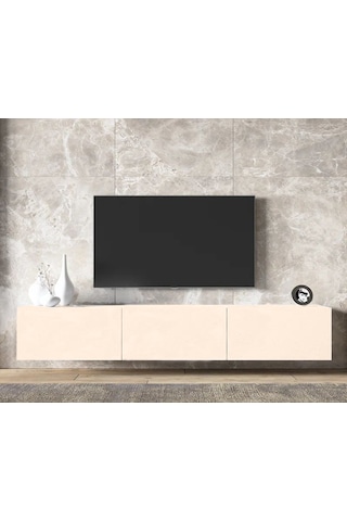 Beliz Tv Ünitesi Tv Sehpası Alt Modül 200 Cm Krem Mdf