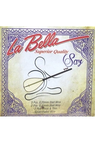 La Bella Lbh-20 Uzun Sap Saz Teli - 0.20 Uzun Bağlama Teli Takım