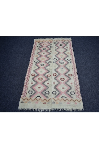Zehra Abla Halı Antika El Dokuma Dekorluk Fragman Perde Yün Cecim Kilim 7429 Çok Renkli