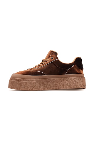 Guja Kadın Deri Sneaker Ayakkabı 25k 25k330 Z Kahve Süet Kahve Süet