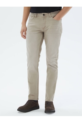 Kip Bej Slim Fit Denim Pamuk Karışımlı Pantolon Çok Renkli