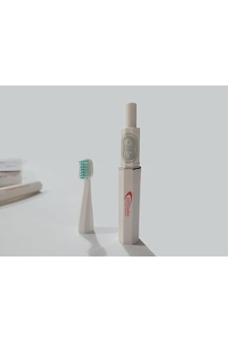 Dentindex Taşınabilir Sonik Diş Fırçası Sessiz, Yumuşak Başlıklı, Şarjlı, Dupont Kıllı, Seyahat Tipi Cep Diş Fırçası- Beyaz