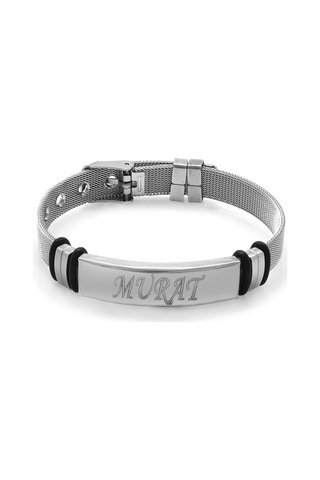 Kişiye Isim Yazılı Uzunluk Ayarlı Silver Renk Çelik Erkek Ha Çok Renkli