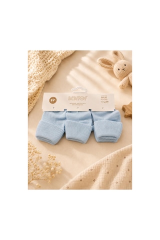 Bebitof 3 Çift Bebek Pamuklu Kıvırmalı Soket Çorap Mavi Bbtf.414.çrp.mav