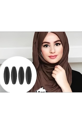 My Vintage Başörtü Türban Eşarp Şal Klipsi Siyah - Eşarp İğnesi 4 Adet