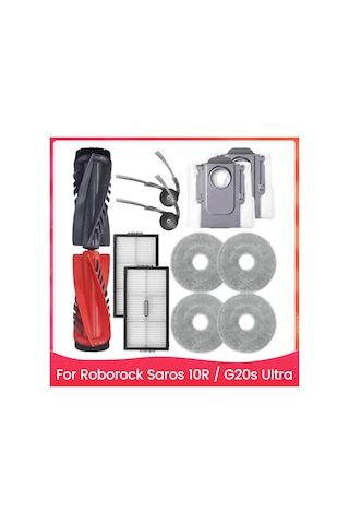 Leasetake Roborock Saros 10r / G20s Ultra Robot Süpürge Parçaları İçin Yedek Aksesuarlar Ana Yan Fırça Hepa Filtresi