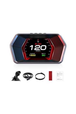 Ally P17 Hud Obd2 & Gps Çift Sistemli Araç Bilgisayarı / Dijital Kilometre, Su Ve Yağ Sıcaklığı Ölçer, Hız &