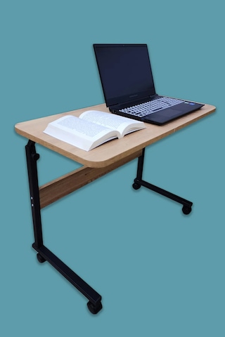Laptop Sehpası Çalışma Masası Yükseklik Ayarlı Tekerlekli 80-40