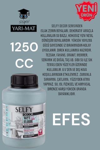 Selfy Decor Islak Zemin Boyası 1250 Cc Mutfak Tezgah Fayans Lavabo Küvet Tuvalet Zemin Her Yüzey Efes 1250
