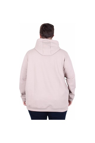 Moc Grande Mocgrande Büyük Beden Kapüşonlu Sweat Double Face Winter 25700 Bej Bej