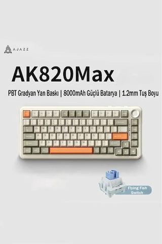 Ak820 Max Plus-hot-swap-dinamik Rgb Mekanik Oyun Klavyesi 8000mah Batarya Flying Fish Switch-retro