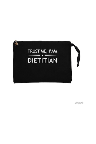 Zepplin Giyim Diyetisyen Trust Me Siyah Clutch Astarlı Cüzdan / El Çantası Siyah