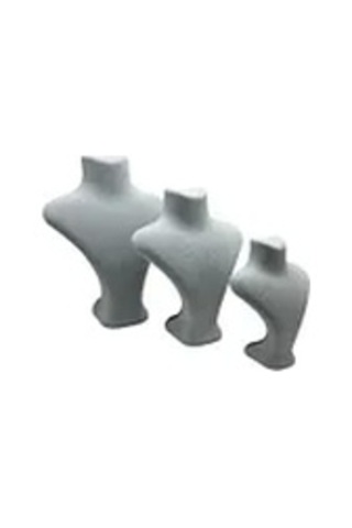 Yerli Üretim Süet Kumaş Gri Renk Üç Boy Takı Mankeni Çok Renkli