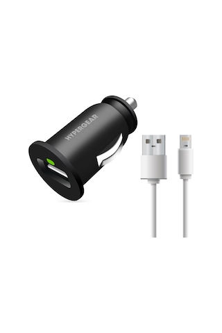 Hypergear 2.1A 2X Hızlı Araç Şarj Aleti Set Lightning Kablo Siyah