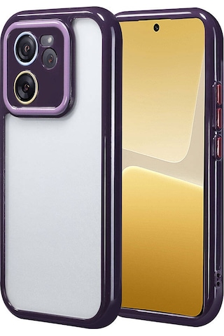 Ardemix Xiaomi Mi 13t Pro Kılıf Kamera Korumalı Renkli Kenar Ve Çerçeve Tasarımlı Vi Derin Mor