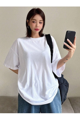 Sparkles Of Light Süprem T-shirt - Beyaz Baskılı Oversize Bisiklet Yaka Kısa Kol Tişört Beyaz