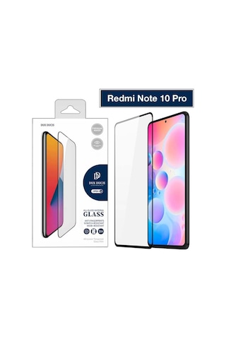Dux Ducis Redmi Note 10 Pro Tempered Cam 9D Full Ekran Koruyucu Siyah