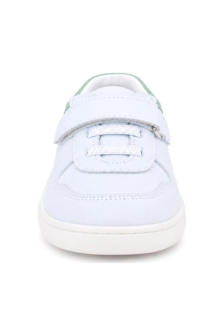 Rakerplus Bob Hakiki Deri Beyaz Nubuk Yeşil Cırtlı Bebek Sneaker Ayakkabı