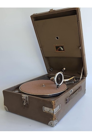 His Master'S Voice Antika Çanta Gramofon 074 Kurma Kolu Eksik