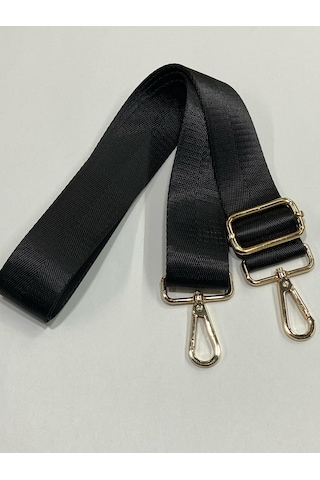 Çanta Sapı / Polyester Gold Detaylı Çanta Sapı - Siyah Siyah