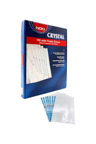 Poşet Dosya A4 Kristal 100 Adet 1 Paket Noki 4830 Cr Kalın Poşet Dosya Föy Mavi Şeritli 90 Mikron Şeffaf Belge Ar Diğer